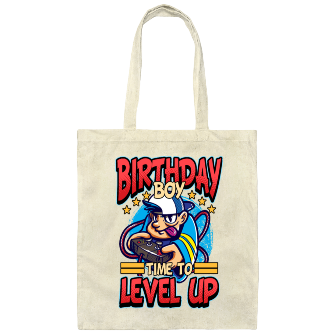Birthday Boy Gaming Games Saying, Birthday Gift Canvas Tote Bag