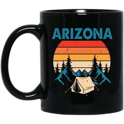 Arizona Retro, Go Camping, Arizona National Park Black Mug