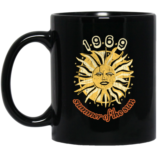 1969 Gift, Summer Of The Sun, Love Sun Gift, Gift For 1969 Best Love Black Mug