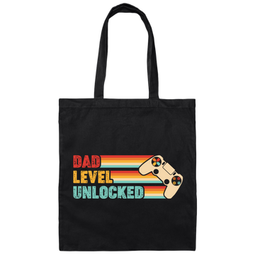 Dad Level Unlocked, Retro Dad Gifts, Video Games Player, Father's Day Gifts Canvas Tote Bag