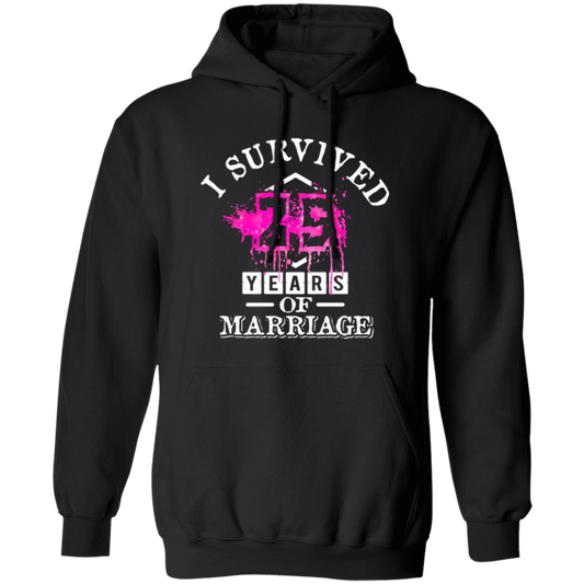 I Survival 25 Years Of Marriage, 25th Anniversary, Love My Wife, Husband Pullover Hoodie