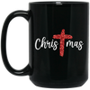 Red Glitter Christmas, Pastor Gift, Merry Christmas, Red Christian, Trendy Chrismas Black Mug