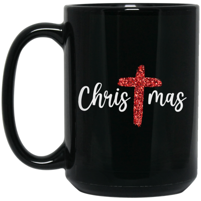 Red Glitter Christmas, Pastor Gift, Merry Christmas, Red Christian, Trendy Chrismas Black Mug