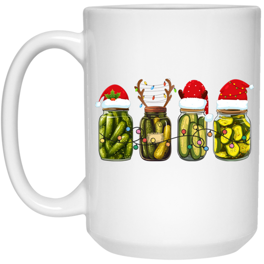 Cucumber Pickles, Pickle Bottles, Pickles Christmas, Merry Christmas, Trendy Chrismas White Mug