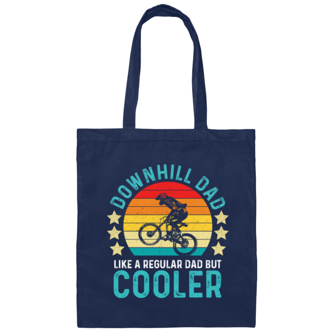 Downhill Dad Like A Regular Dad But Cooler Retro Canvas Tote Bag