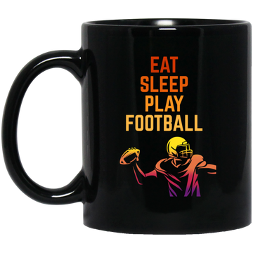 Eat Sleep Play Football, Love American Football, Retro Football Black Mug