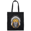 Gorilla Wearing Aztec Headdress, Scare Of Giant Gorilla, Aztec Headdress Canvas Tote Bag
