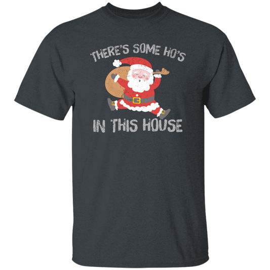 There's Some Ho's In This House, Cute Santa, Merry Christmas Unisex T-Shirt