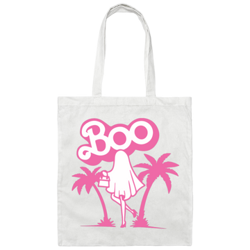 Maliboo, Ghost Boo, Ghost Pink, Pinky Ghost, Woman Boo Canvas Tote Bag
