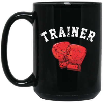 Boxing Love Gift, Trainer Boxer, Personal Coach, Box Training Black Mug