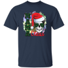 Mama Claus Santa Lady Skull, Skull Lovers, Santa Hat, Leopard Print, Merry Christmas Holiday Womens Unisex T-Shirt