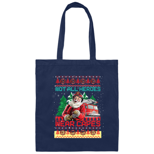 Not All Heroes Wear Capes Christmas, Santa Claus, Xmas Gift Canvas Tote Bag