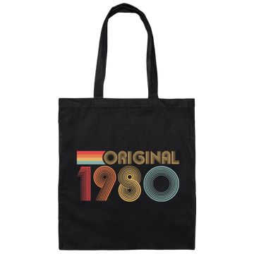 Retro Original 1980 Bithday Gift Canvas Tote Bag