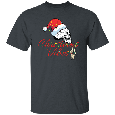 Christmas Vibes, Skull In Christmas, Skull Wear Christmas Hat, Merry Christmas, Trendy Christmas Unisex T-Shirt