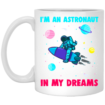 Astronaut In Space Shuttle Rocket, Galaxy Orbit Saturn, Love Galaxy White Mug