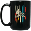 Mountain Bike, American Flag Vintage, Retro Style, Love Bikes, Best Bike Black Mug