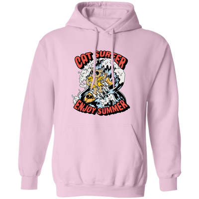 Cat Surfer Enjoy Summer, Surfing On The Beach, Summer Vacation Pullover Hoodie