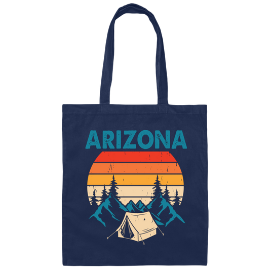 Arizona Retro, Go Camping, Arizona National Park Canvas Tote Bag