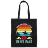 Retro Girly Gift, Every Girl Needs A Little RIP In Her Jeans Canvas Tote Bag