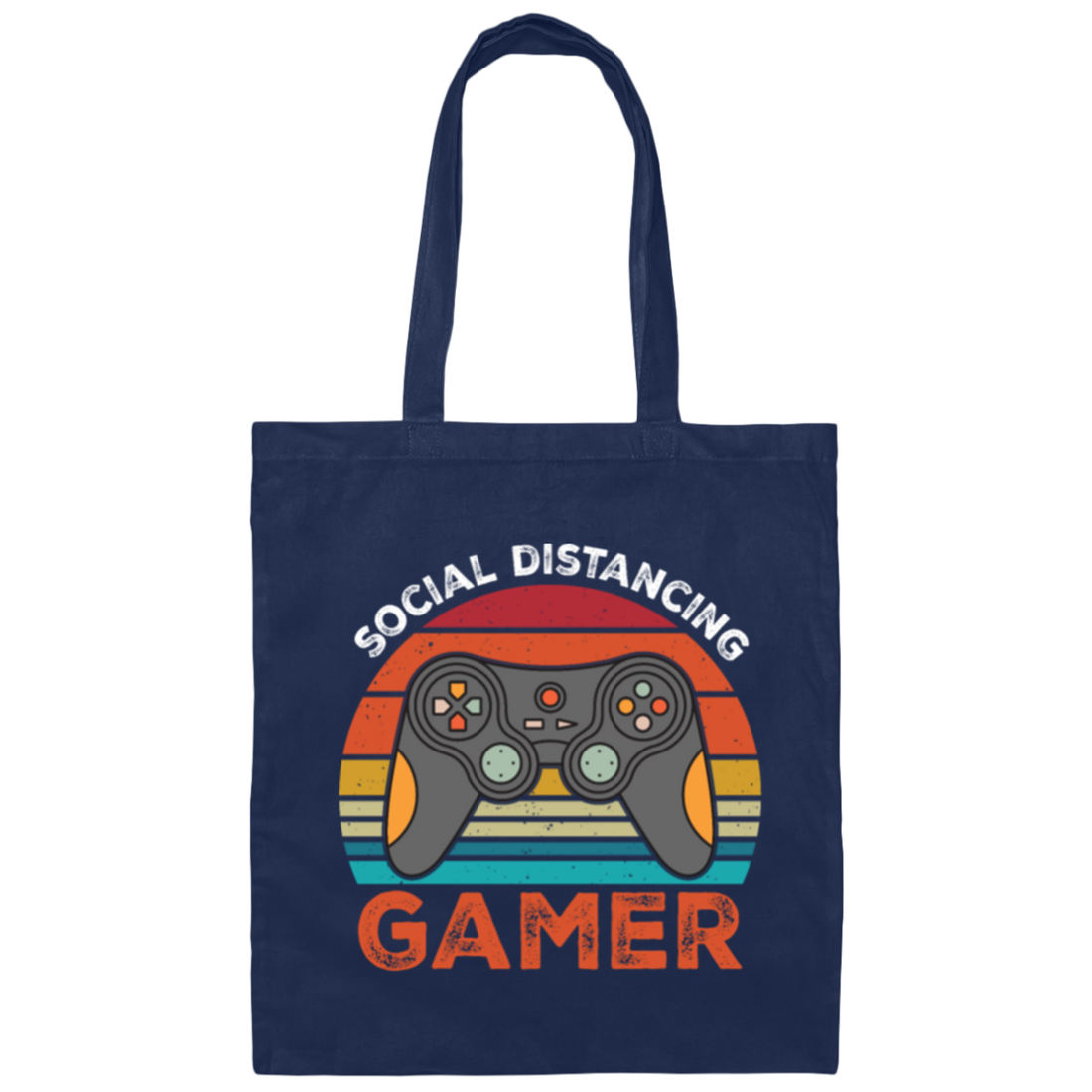 Retro Social Distancing Gamer - Funny Gamers Fun Gift Canvas Tote Bag