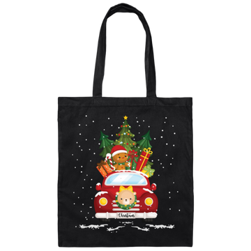 Christmas Car, Car Bring Gift Boxes, Christmas Gift Boxes, Merry Christmas, Trendy Chrismas Canvas Tote Bag