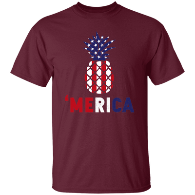 Pineapple America, American Flag, 4th July Anniversity, Pineapple Gift Unisex T-Shirt