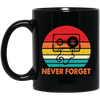 Never Forget, Retro Cassette, Old School Music Black Mug