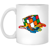 Melting Rubik's Cube, Cube Toy, Rubik Fan, Love Rubik, Cube Player Gift White Mug