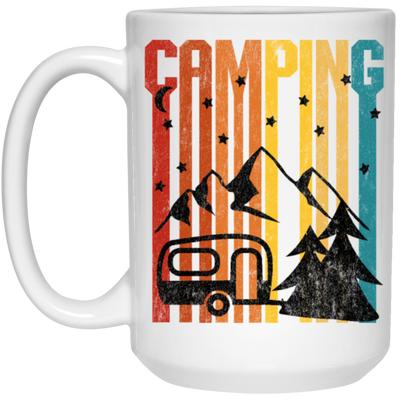 Moon Camper, Camping Under The Moon By Maintain Of Lake, Great Gift For Lover White Mug