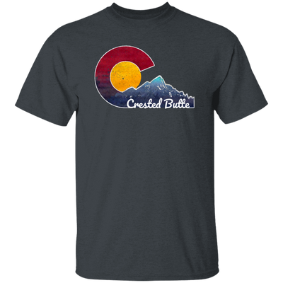 Crested Butte, Colorado With Flag Inspired Scene, Love Colorado Gift Unisex T-Shirt