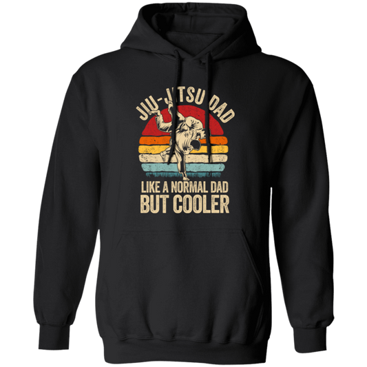 Jiu-Jitsu Dad, Like A Normal Dad But Cooler, Men, Father Vintage Fighter Pullover Hoodie