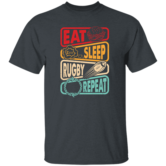 Eat, Sleep, Rugby, Repeat, Retro Rugby, Rugby Lover Unisex T-Shirt