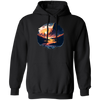 Simple Picture Of Sunset With Rock And River, Best Landscape Gift Pullover Hoodie