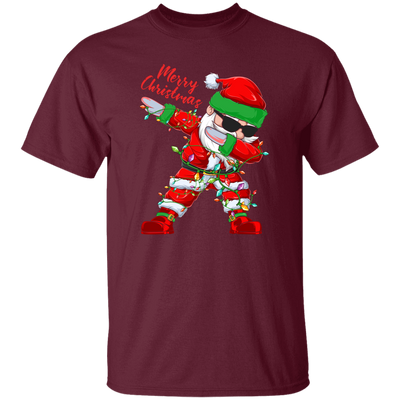 Dabbing Santa, Santa Claus, Xmas Light With Santa, Merry Christmas, Trendy Christmas Unisex T-Shirt