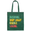 Retro Husband Baby Daddy Karate Legend Dad Canvas Tote Bag