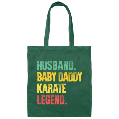 Retro Husband Baby Daddy Karate Legend Dad Canvas Tote Bag