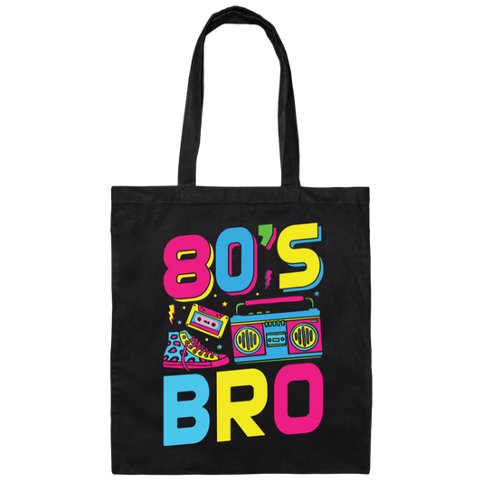 80's Bro, 80s Style, Disco Style, Cassette, Sneakers Canvas Tote Bag