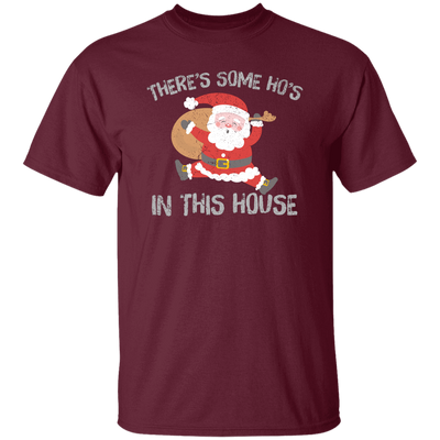 There's Some Ho's In This House, Cute Santa, Merry Christmas Unisex T-Shirt