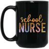 School Nurse, Leopard Nurse, Love Nurse, Leopard School Black Mug