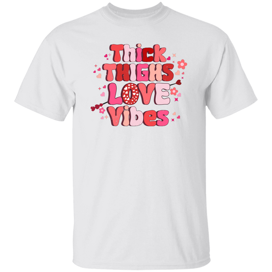 Thick Thighs Love Vibes, Retro Valentine, Love Valentine, Valentine's Day, Trendy Valentine Unisex T-Shirt