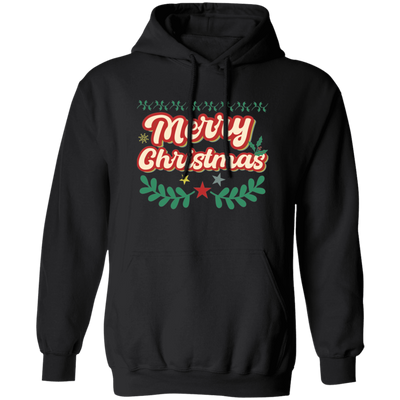 Merry Christmas, Xmas Pattern, 3D Text Christmas, Merry Christmas, Trendy Christmas Pullover Hoodie