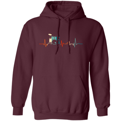 Drummer, Drumsticks, Drumming, Heartbeat Rock Lover, Rocker Vintage Gift Pullover Hoodie