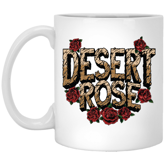 Desert Rose, Retro Roses, Cowboy Roses Lover White Mug