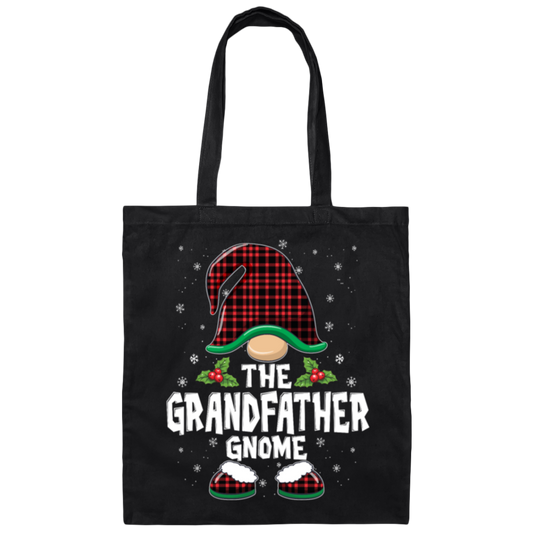The Grandfather Gnome Present For Family, Xmas Cute Gnome Lover Canvas Tote Bag