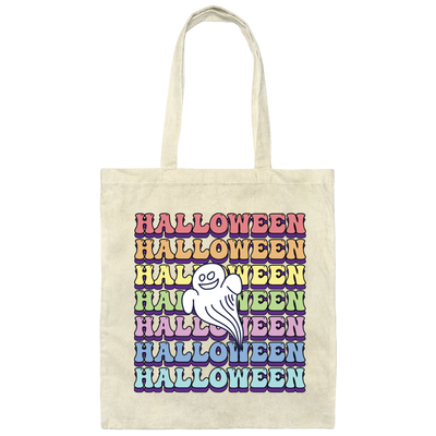 Halloween Party, Ghost Halloween, Groovy Halloween Canvas Tote Bag