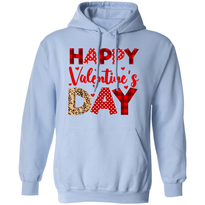 Happy Valentine's Day, Cute Valentine, Leopard Pattern, Valentine's Day, Trendy Valentine Pullover Hoodie