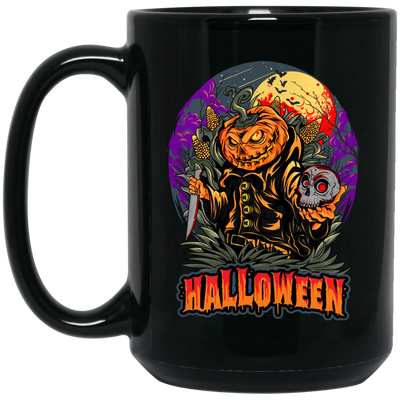 Halloween Holiday, Pumpkin Halloween, Horror Halloween Black Mug