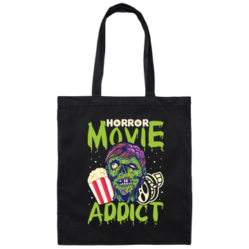 Horror Movie Gift, Zombie Film Gift, Horror Movie Addict, Halloween Gift Canvas Tote Bag