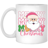 Merry Christmas, Santa Head, Funny Santa, Funny Xmas White Mug