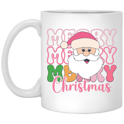 Merry Christmas, Santa Head, Funny Santa, Funny Xmas White Mug